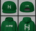 IRISH GREEN & WHITE - DOUBLE SIDED PRINT - Mr.HYDE + UZI H hoodie and Snapback